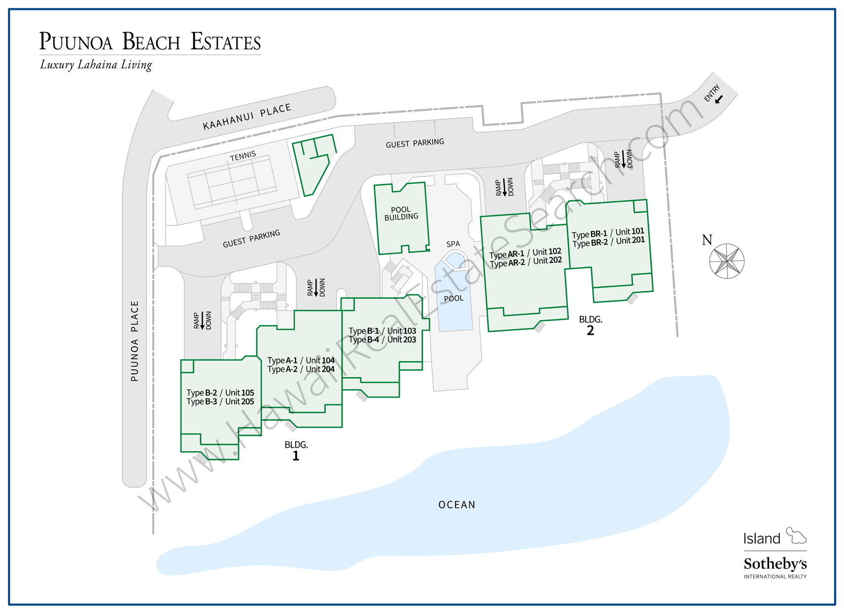 Puunoa Beach Estates Map